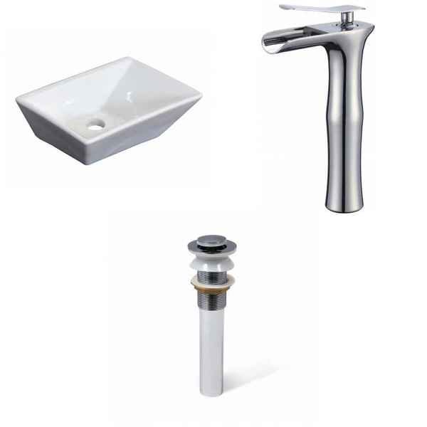 12-in. W Above Counter White Vessel Set For Deck Mount Drilling, American Imaginations, Mfr#: AI-34038